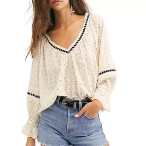 Free People Darcy Eyelet Top - Small